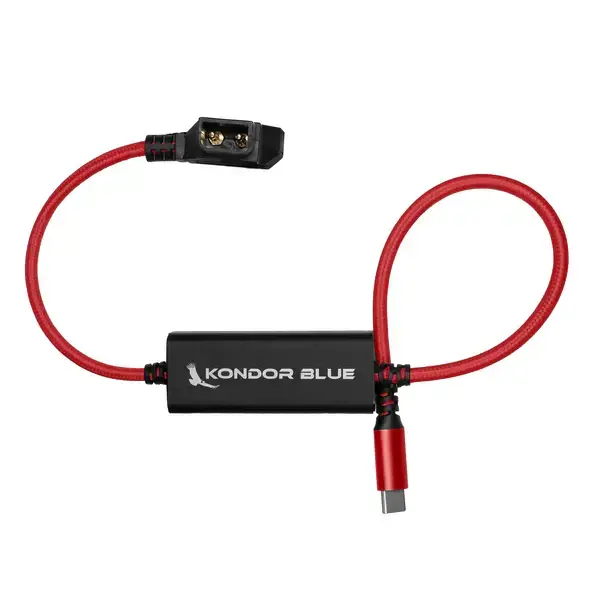 Kondor Blue - 16'' D-Tap to USB-C Power Delivery Cable for Mirrorless Cameras & Laptops