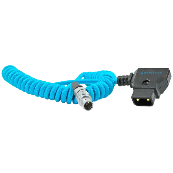 Kondor Blue - D-Tap to PYXIS 2-Pin LEMO (0B Male) Power Cable for SmallHD, Teradek, Z CAM 16-36'' Coiled - Kondor Blue