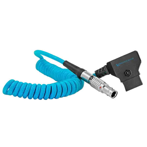 Kondor Blue - D-Tap to PYXIS 2-Pin LEMO (0B Male) Power Cable for SmallHD, Teradek, Z CAM 16-36'' Coiled - Kondor Blue