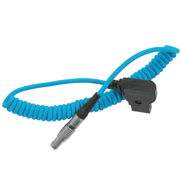 Kondor Blue - D-Tap to PYXIS 2-Pin LEMO (0B Male) Power Cable for SmallHD, Teradek, Z CAM 16-36'' Coiled - Kondor Blue