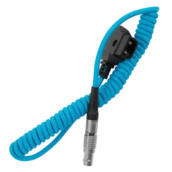 Kondor Blue - D-Tap to PYXIS 2-Pin LEMO (0B Male) Power Cable for SmallHD, Teradek, Z CAM 16-36'' Coiled - Kondor Blue