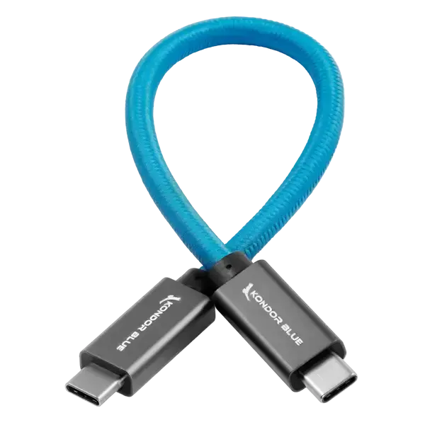 Kondor Blue USB-C to USB-C Cable for SSD Recording & Charging - 8K Data and Power Delivery