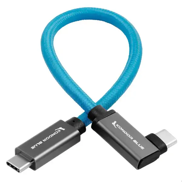 Kondor Blue USB-C to USB-C Cable for SSD Recording & Charging - 8K Data and Power Delivery