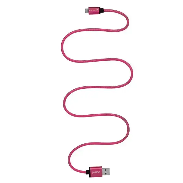 Kondor Blue iJustine Pink USB A to Micro USB Fast Charging Data Cable