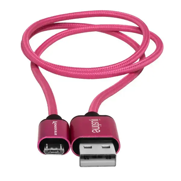 Kondor Blue - iJustine Pink USB A to Micro USB Fast Charging Data Cable 30''