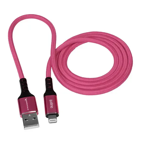 Kondor Blue - iJustine Pink Lightning Cable for iPhone Charging & Sync USB-C & USB-A (1   Meter/3.3FT) USB-A