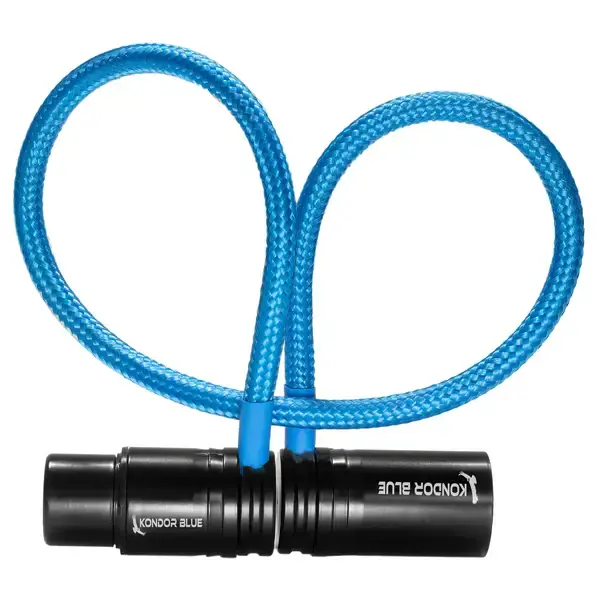 Kondor Blue 16” Straight Low Profile Right Angle XLR Cable