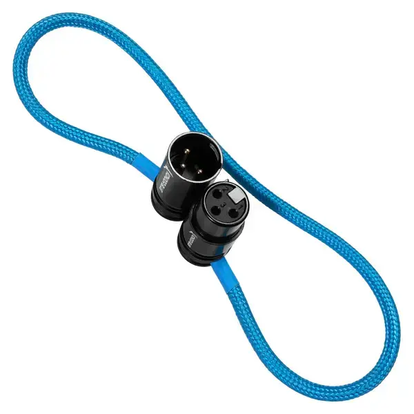 Kondor Blue 16” Straight Low Profile Right Angle XLR Cable