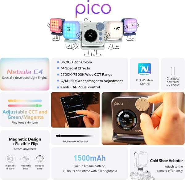 Nanlite Pico LED Mini Pocket Light (Midnight Blue)